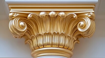 Naklejka premium Ornate golden column capital