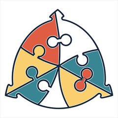 Connected Puzzle Circle Graphic