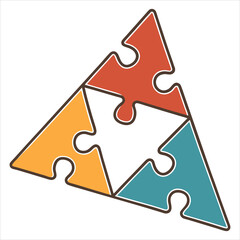 Abstract Puzzle Triangle Symbol