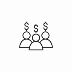 financial crowd icon sign vector
