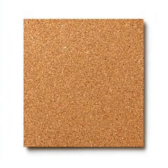 Fototapeta premium Square cork board with a natural brown texture, isolated on a white background.
