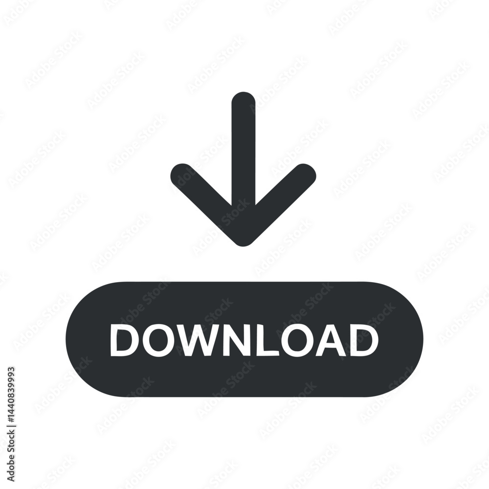 Poster download button vector icon simple and modern graphic design for ui and ux interface needs