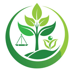 Minimalist logo design representing environmental awareness and sustainability in an eco-conscious lifestyle