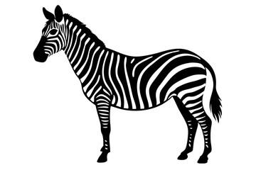 Striking zebra silhouette with transparency for versatile design applications, zebra, animal, silhouette, vector, wildlife, safari, african, mammal, black and white, stripes, pattern, design