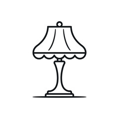 Obraz premium Elegant Table Lamp Icon In Minimalist Line Art Style For Interior Design Projects And Decorative Graphic Elements
