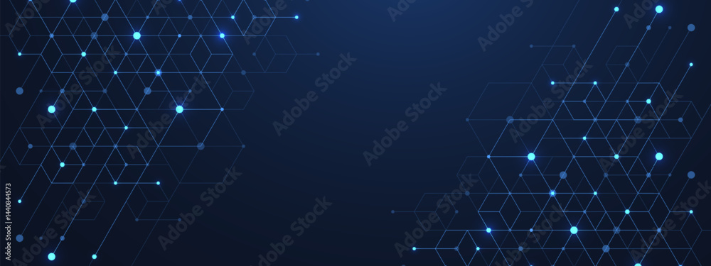 Fototapete Abstract digital blockchain cube blocks concept. 3D big data cubes quantum computer technology idea. Artificial intelligence data core cubes design element