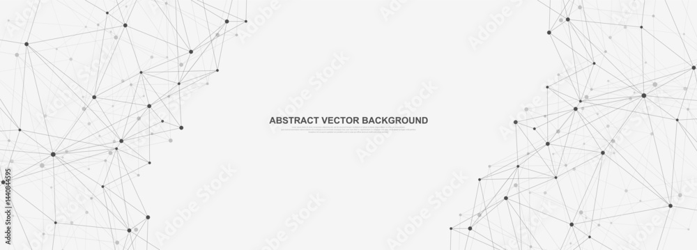 Fototapete Global network connection concept. Big data visualization. Social network communication in the global computer networks. Internet technology. Business. Science. Vector illustration