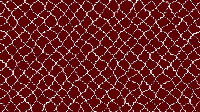 Moroccan pattern on dark red background. Vector moving illusion