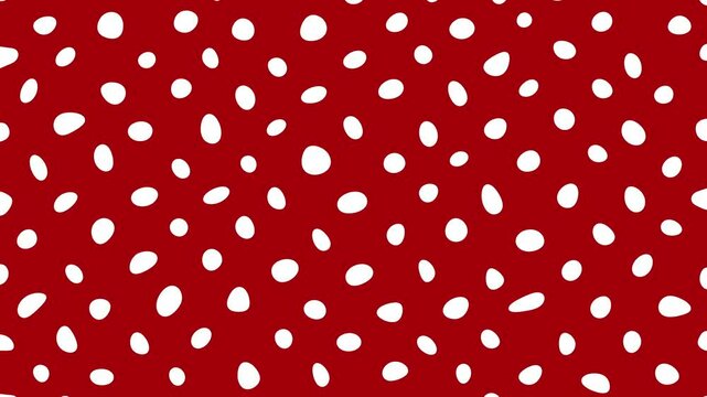 Red background textured white polka dot pattern. Seamless polka dot pattern. Moving vector illusion