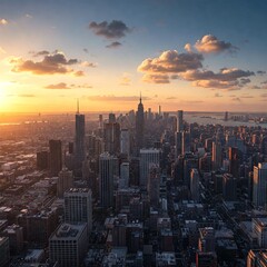 Obraz premium sunset over the city