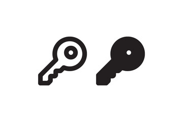 Key Icon Minimalist Security and Access Symbol Vector