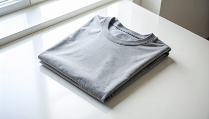 Folded Heather Grey Tee Natural