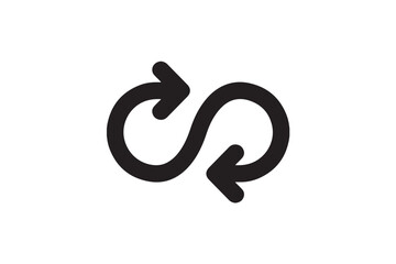 Infinity Loop Arrows Symbol for Recycle or Process Vector