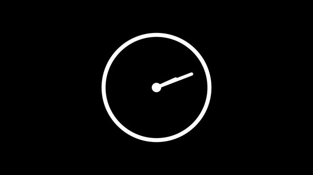 Looping Analog Clock Animation, Clean Clock Face Animation