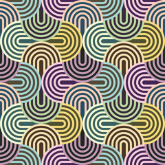 Abstract seamless pattern with tangled stripes - hand drawn vector illustration.