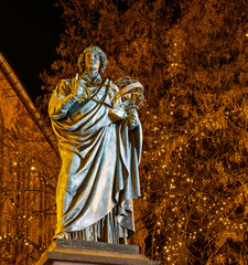 Nicolaus Copernicus Monument in Toruń Old Town, Poland..