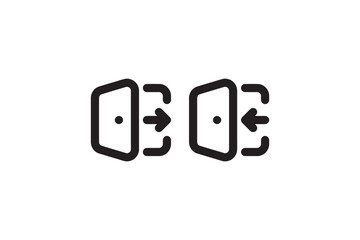 Login and Logout Door Icon Set Vector