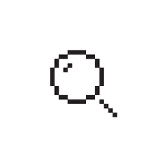 Obraz premium Pixel Art Magnifying Glass Search Icon Vector