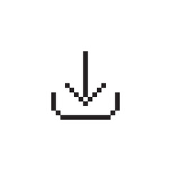 Pixel Art Download Icon for Web and Games Vector