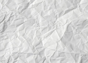 Naklejka premium Crumpled white paper texture on a clean, blank surface, featuring wrinkles against a white background.