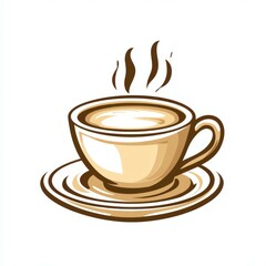 Obraz premium Warm cup of coffee with steam rising, inviting relaxation in a cozy setting during morning hours