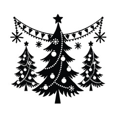 Obraz premium christmas tree silhouette