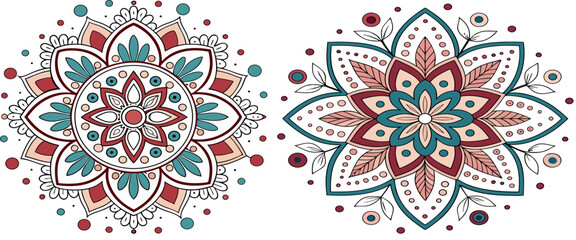Tamil New Year festive illustration featuring a lit oil lamp, colorful garland, and golden text with a soft mandala pattern. Created with Generative AI technology.