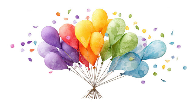 Watercolor balloons create festive rebg 897 party decorations art.