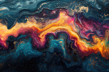 Abstract Cosmic Nebula Fluid Art