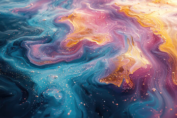 Abstract Cosmic Nebula Fluid Art