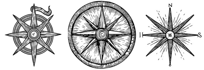 Fototapeta premium The classic compass rose design is perfect for indicating the four main directions, making it ideal for themes related to navigation, travel, and exploration