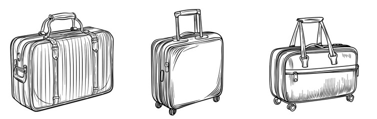 A basic black outline of a suitcase, perfect for themes related to travel and luggage © Andrei