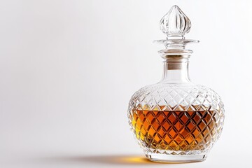 Elegant Crystal Decanter with Amber Liquid