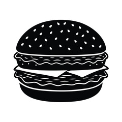 hamburger on blue background