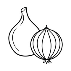 vector illustration of a onion
