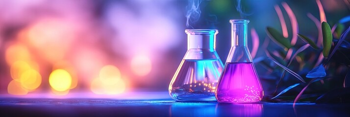 chemicals in vials for chemistry science