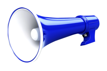 blue megaphone 3d stylish design transparent-background.png