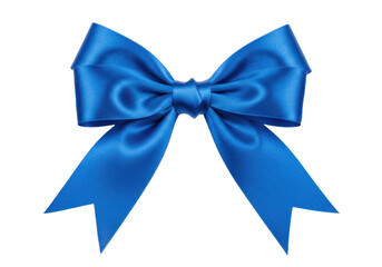 Naklejka premium Elegant blue satin ribbon bow for decoration isolated on transparent background
