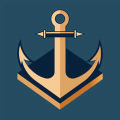 Nautical anchor icon, a marine symbol, is a heavy metal design often seen as a vintage tattoo silhouette t shirt
