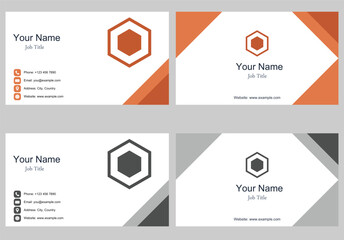 Modern business card template with color and dark versions