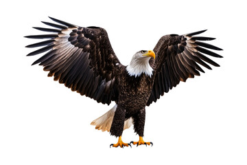 Obraz premium American bald eagle powerful bird in flight transparent-background.png