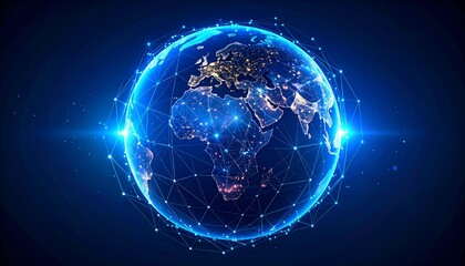 Fototapeta premium Global Network A Futuristic Visualization of Interconnected World