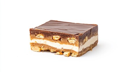 Chocolate, caramel, and peanut brittle bar
