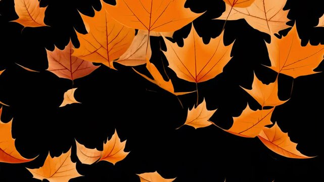 Falling autumn leaves animated overlay, transparent 4K video, alpha channel, ProRes 4444