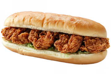 Delicious fried chicken sandwich with crispy texture and fresh lettuce ready for enjoyment at any time