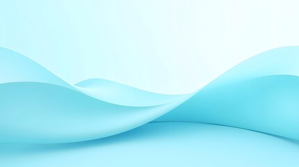Fototapeta premium Fluid abstract shapes in shades of light blue create a calm and serene backdrop.