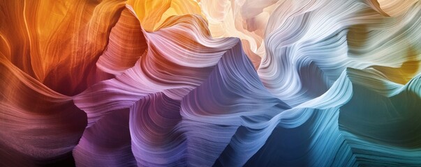 Obraz premium Colorful rock formations in a winding canyon.