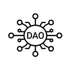 DAO (Decentralized Autonomous Organization) Icon Design in Minimalist Style  
