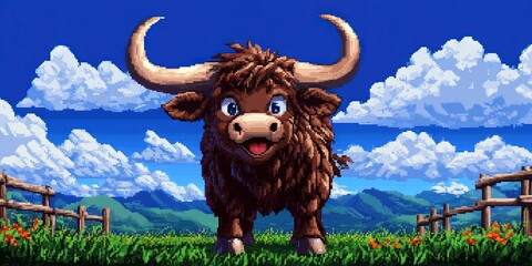 16-bit pixel art ox 