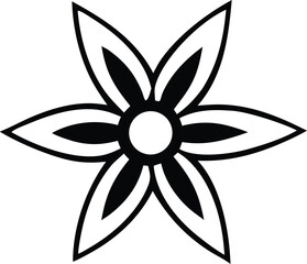 black and white flower vector